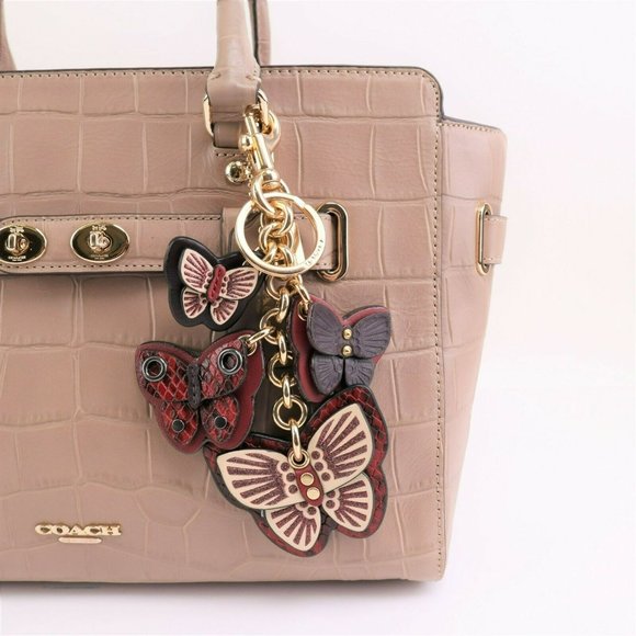 NWT Coach Butterfly Cluster Keychain Bag Charm PINK MULTI - Picture 8 of 8